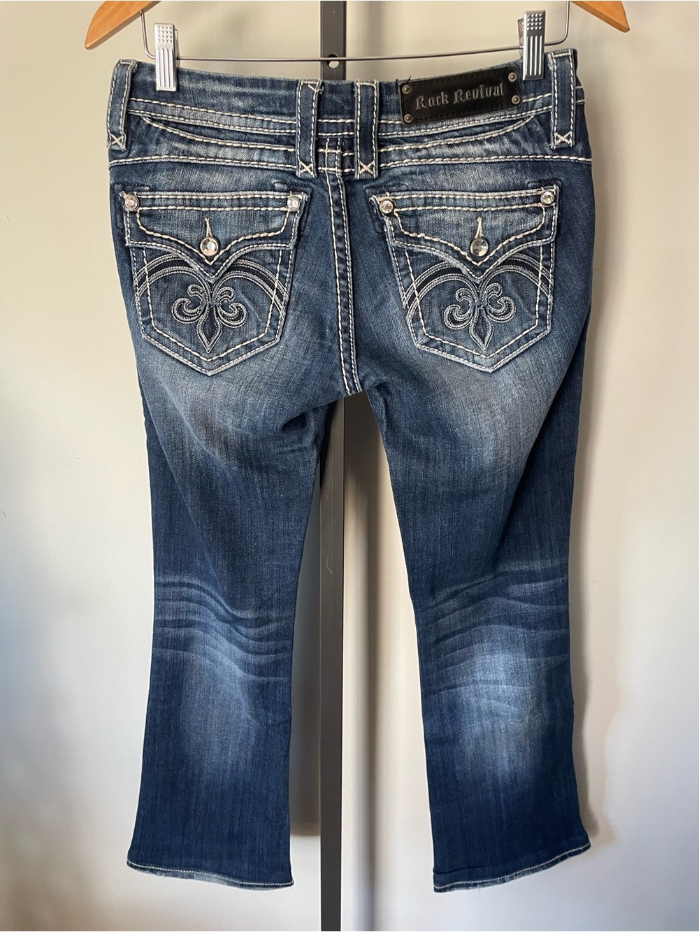 Rock Revival Sasha Bootcut Denim Jeans Mcbling Y2K 2000s Flap Pocket Distressed